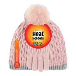 Girls Thermal Insulated Pom Pom Bobble Beanie Hat And Gloves -Hiking Shop k0081c6dd49b6bcda1dc48032dbdc8133