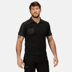 Regatta Mens Offensive Wicking Polo Shirt (Black) -Hiking Shop k04e33897c9cdaf3702980240d50cf44f