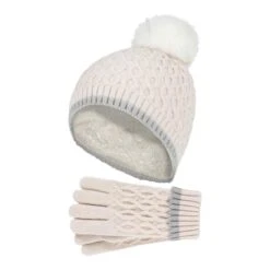 Girls Thermal Insulated Pom Pom Bobble Beanie Hat And Gloves -Hiking Shop k08a080a5133dc8b693c34b04f8c71c7b
