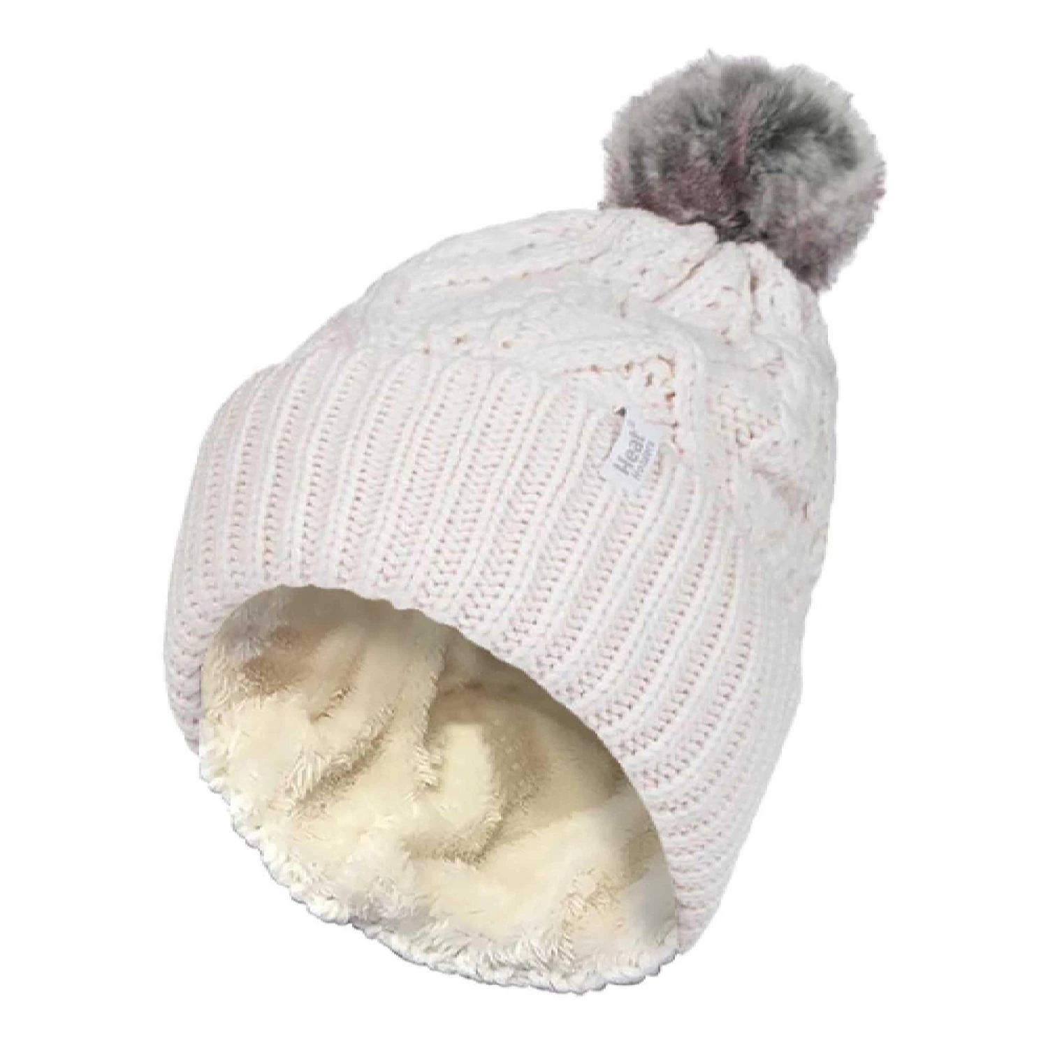 Ladies Ribbed Cuffed Pom Pom Bobble Beanie Hat With Fleece Lining 8 Ladies Ribbed Cuffed Pom Pom Bobble Beanie Hat With Fleece Lining - Image 8