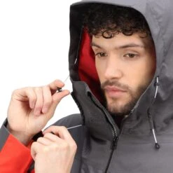 Regatta Mens Highton Stretch Waterproof Jacket (Rhino/Cajun Orange) -Hiking Shop k0e5c1df454ad22167e3fe5aae6a48d83