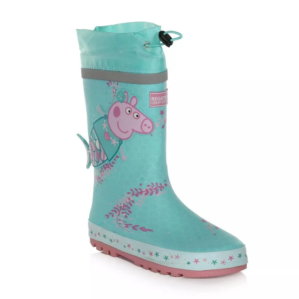 Regatta Childrens/Kids Puddle Peppa Pig Wellington Boots (Aruba Blue) 1 Regatta Childrens/Kids Puddle Peppa Pig Wellington Boots (Aruba Blue)