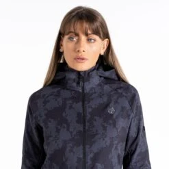 Dare 2b Womens/Ladies Far Out Mirage Print Soft Shell Jacket (Black) -Hiking Shop k12d00f1569aa339db93446fa769b3186