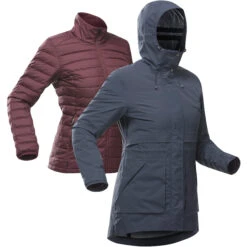 Women's Waterproof 3in1 Travel Trekking Jacket - Travel 900 Compact -10° -Hiking Shop k15c9b9014014ba3ad11787f1c9c1bef9