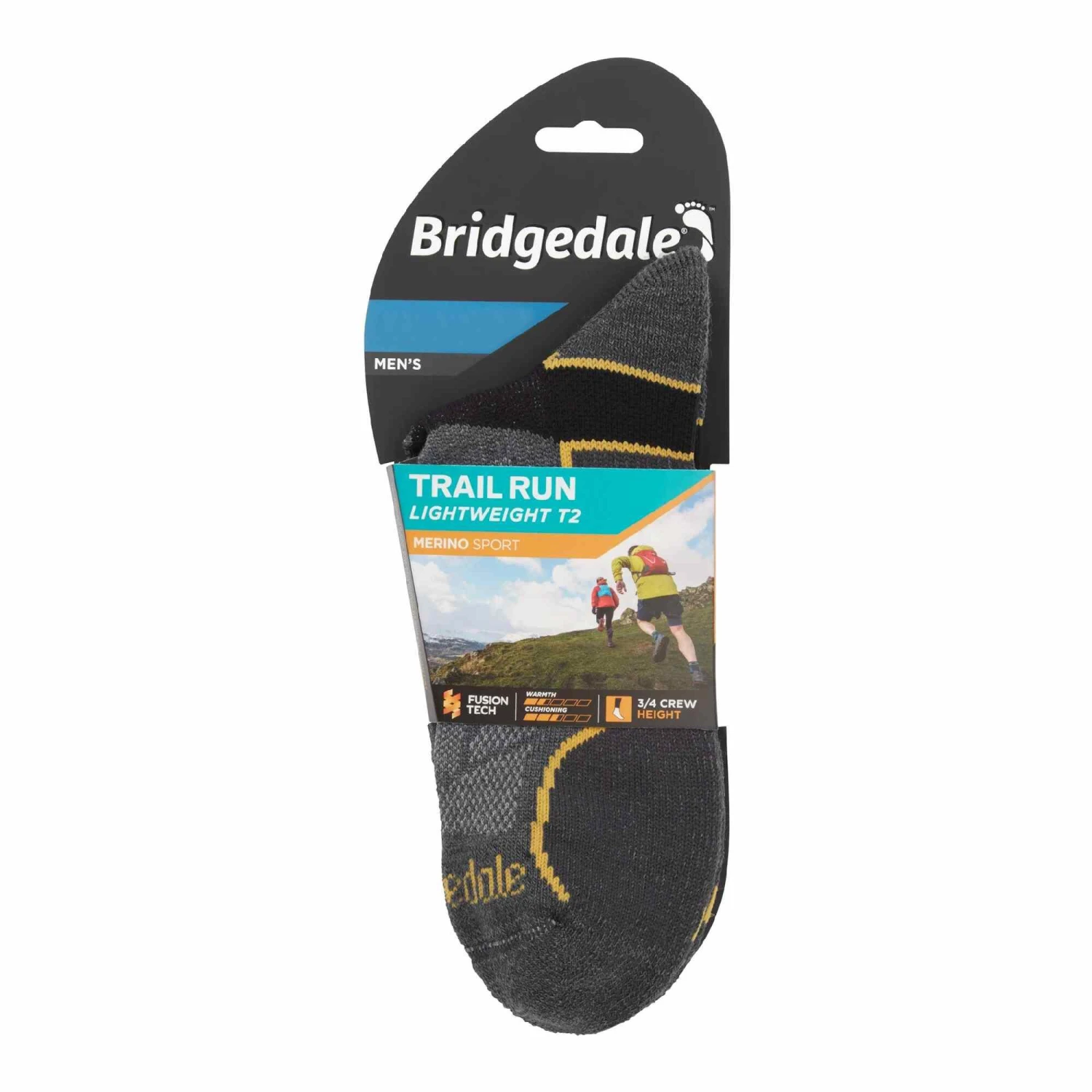 Bridgedale TRAIL RUN Lightweight T2 Merino Sport 3/4 Crew Men's 2 Bridgedale TRAIL RUN Lightweight T2 Merino Sport 3/4 Crew Men's - Image 2