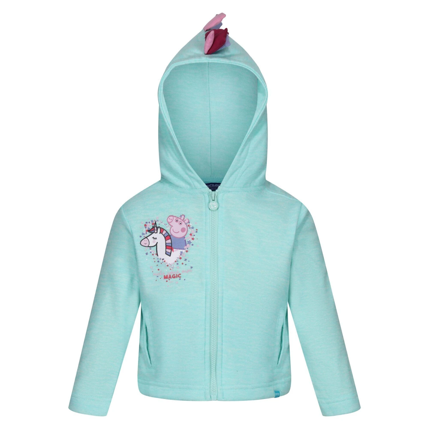 Regatta Baby Girls Peppa Pig Marl Hoodie (Aruba Blue) 1 Regatta Baby Girls Peppa Pig Marl Hoodie (Aruba Blue)