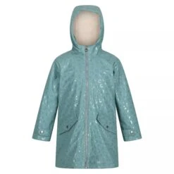 Regatta Childrens/Kids Brynlee Animal Print Waterproof Jacket (Mineral Blue)