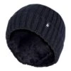 Girls Thick Chunky Ribbed Beanie Hat With Bobble For Winter