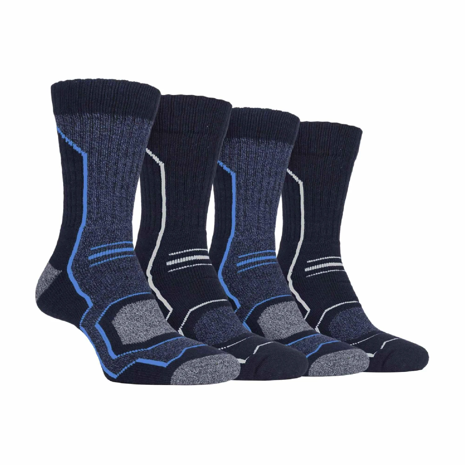 4 Pairs Mens Cushioned Anti Blister Breathable Walking Hiking Socks 3 4 Pairs Mens Cushioned Anti Blister Breathable Walking Hiking Socks - Image 3