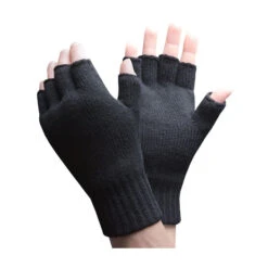 Mens Winter Warm 3.2 TOG Fleece Lined Fingerless Gloves