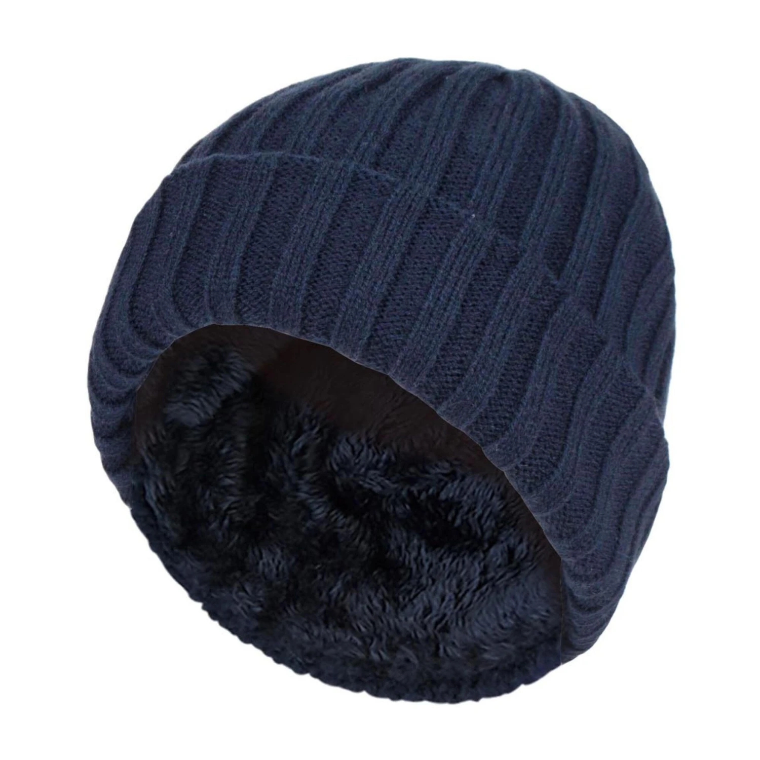 Boys Every Day Casual Wear Ribbed Turnover Winter Hat For Kids 3 Boys Every Day Casual Wear Ribbed Turnover Winter Hat For Kids - Image 3