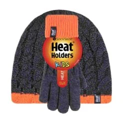 Boys Kids Cable Knit Warm Fleece Lined Thermal Winter Hat And Gloves Set -Hiking Shop k5610bf0f221d72f1348a24ea9a9531ab