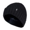 Mens Ribbed Knit Fleece Lined Warm Turn Over Cuff Thermal Beanie Hat