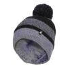 Ladies Warm Knit Fleece Lined Winter Warm Hat With Pom Pom