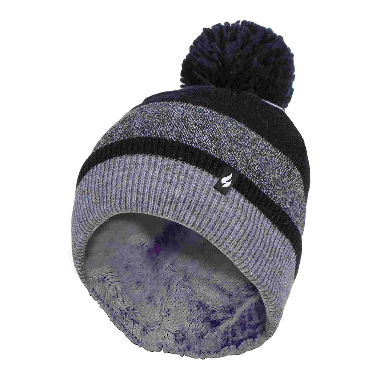 Ladies Warm Knit Fleece Lined Winter Warm Hat With Pom Pom 1 Ladies Warm Knit Fleece Lined Winter Warm Hat With Pom Pom