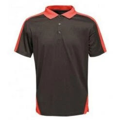 Regatta Contrast Coolweave Pique Polo Shirt (Black/Classic Red)