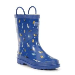 Regatta Great Outdoors Childrens/Kids Minnow Patterned Wellington Boots (Petrol Blue)