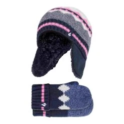 Girls Nordic Pattern Trapper Hat With Pom Pom And Mittens Set -Hiking Shop k6be59be3439e3b3d54fdeaf07fd46f61