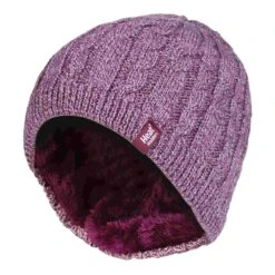 Womens Ribbed Cable Knit Fleece Lined Thermal Knitted Beanie Hat -Hiking Shop k6fbce6269a70c647554d9c48199ebc7e