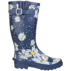 Cotswold Burghley Patterned Wellingtons Navy Blue