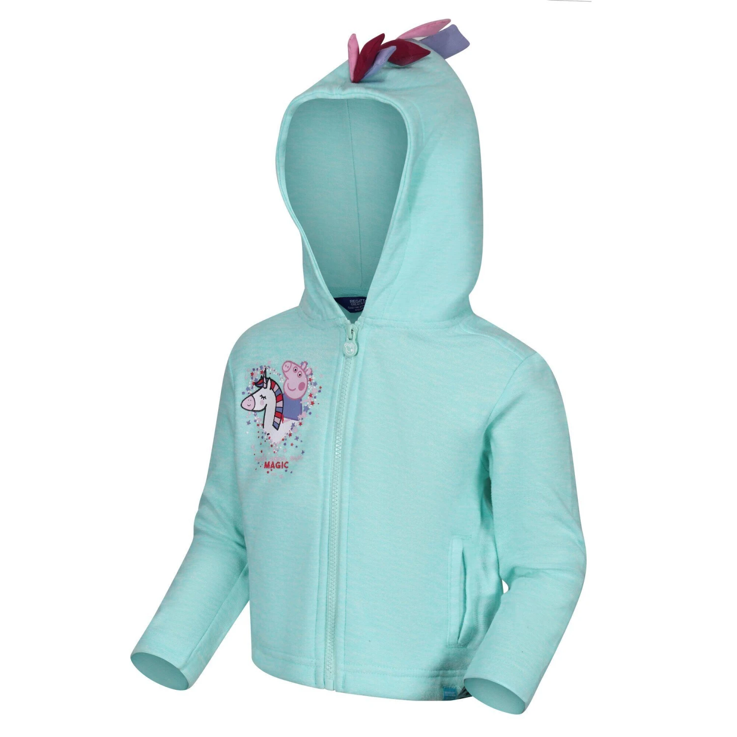 Regatta Baby Girls Peppa Pig Marl Hoodie (Aruba Blue) 4 Regatta Baby Girls Peppa Pig Marl Hoodie (Aruba Blue) - Image 4