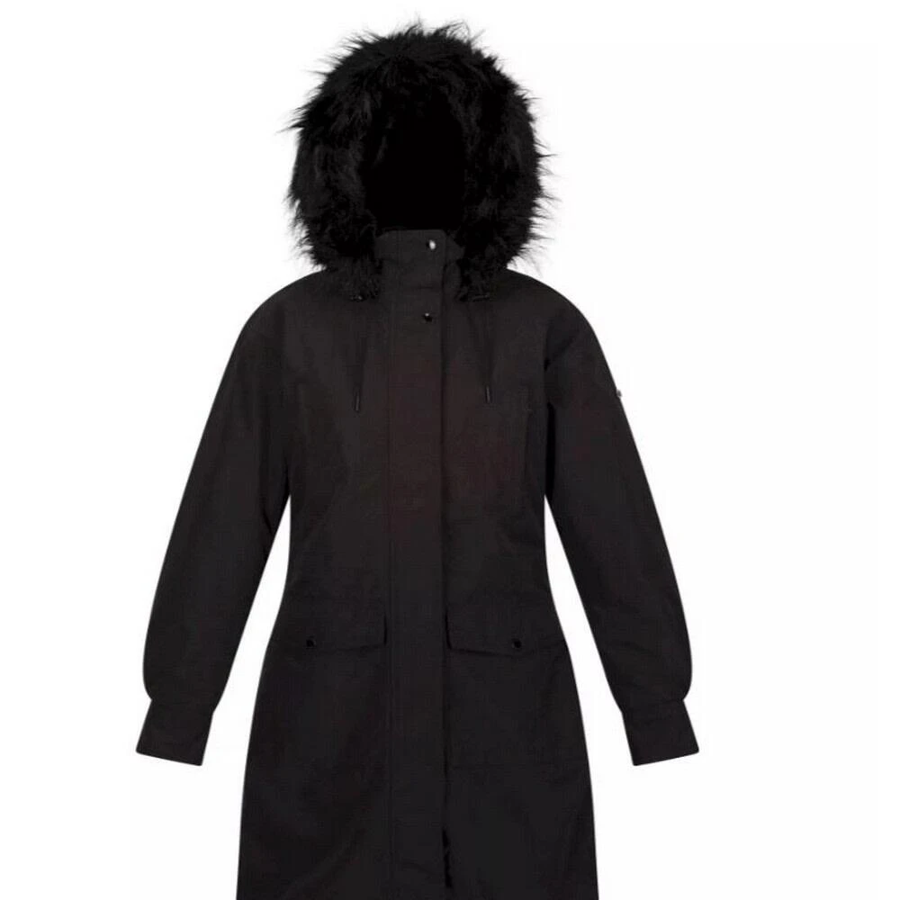 Regatta Womens/Ladies Shiloh Faux Fur Trim Parka (Black) 1 Regatta Womens/Ladies Shiloh Faux Fur Trim Parka (Black)