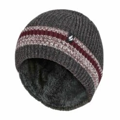 Mens Turnover Cuff Winter Knitted Striped Thermal Beanie -Hiking Shop k9713c0f242e87b240554c3c50766a5d0