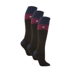 3 Pack Ladies Winter 2.3 TOG Thermal Long Knee High Ski Socks