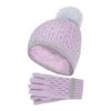 Girls Thermal Insulated Pom Pom Bobble Beanie Hat And Gloves