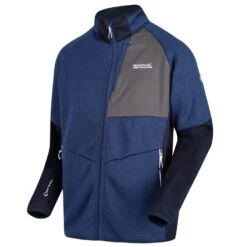 Regatta Mens Foley Hybrid Stretch Soft Shell Jacket (Prussian Blue/Navy) -Hiking Shop kb37bf6b372f44b1c10acf44def9a9b1a