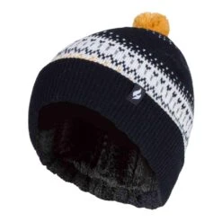 Ladies Knitted Beanie Bobble Hat With Pom Pom