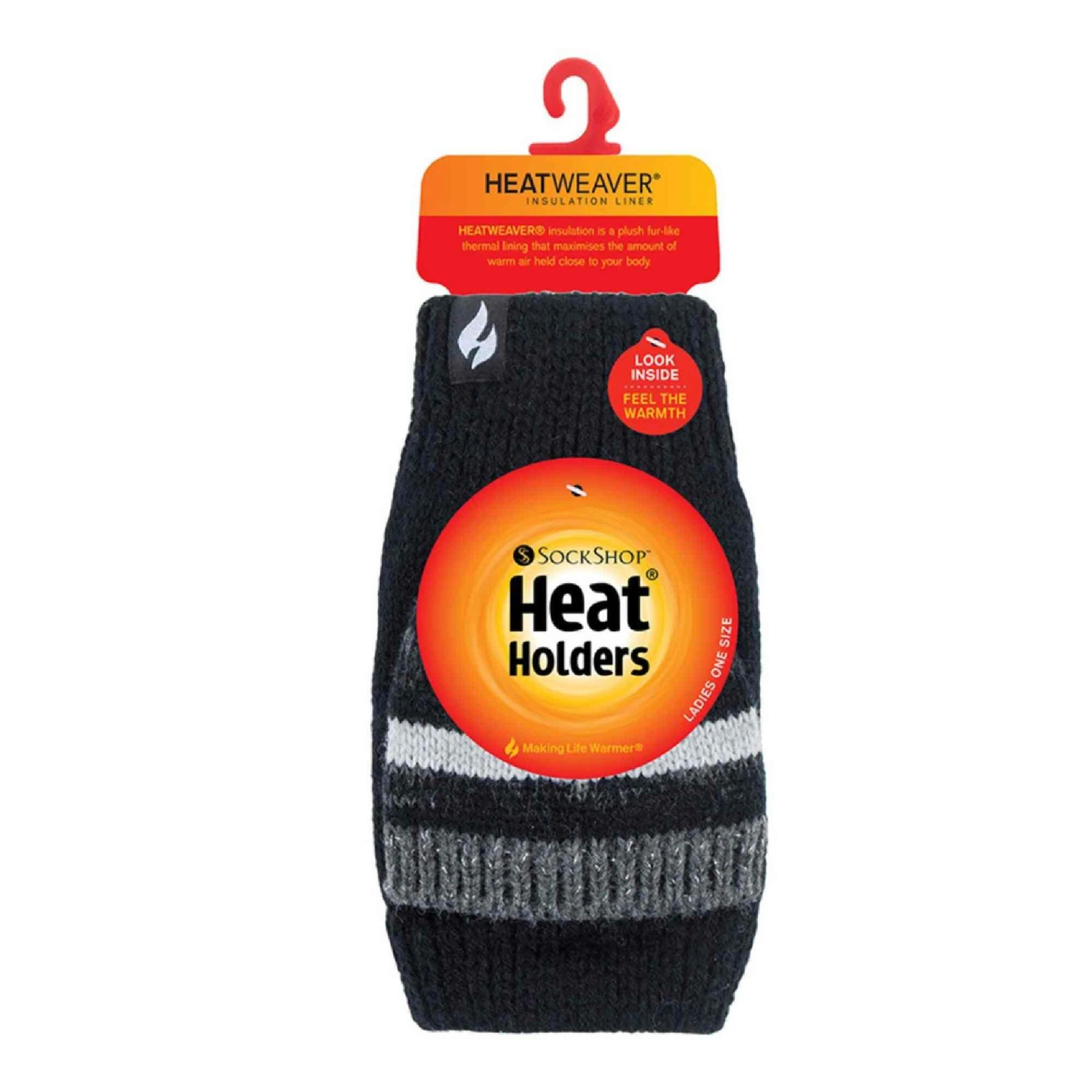 Ladies Striped Thermal Knitted Converter Mitten Gloves 2 Ladies Striped Thermal Knitted Converter Mitten Gloves - Image 2