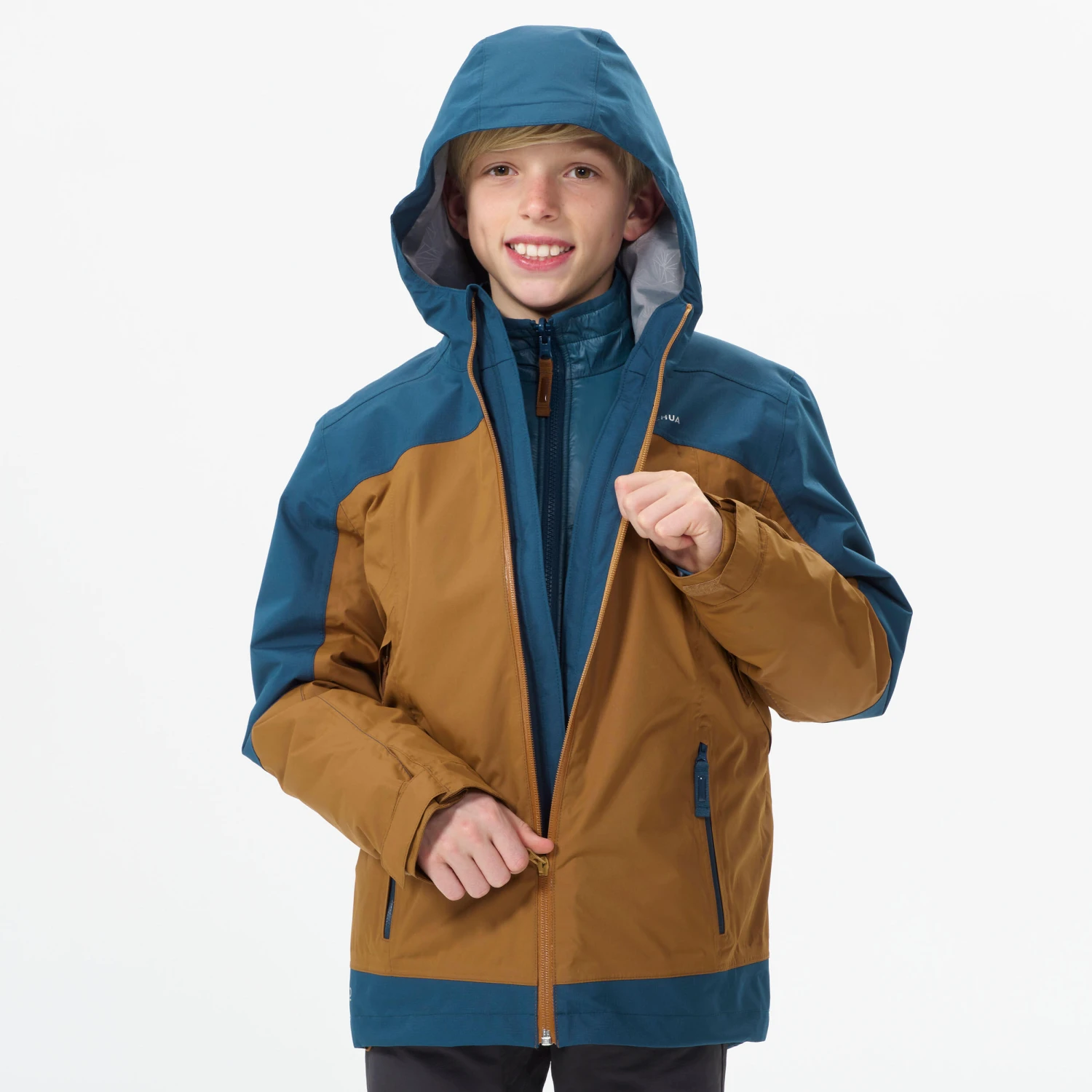 Quechua KIDS’ 3-in-1 WATERPROOF HIKING JACKET - SH500 X-WARM -8°C - AGES 7 2 Quechua KIDS’ 3-in-1 WATERPROOF HIKING JACKET - SH500 X-WARM -8°C - AGES 7 - Image 2