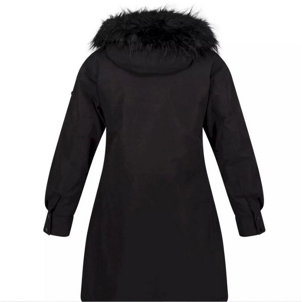 Regatta Womens/Ladies Shiloh Faux Fur Trim Parka (Black) 2 Regatta Womens/Ladies Shiloh Faux Fur Trim Parka (Black) - Image 2