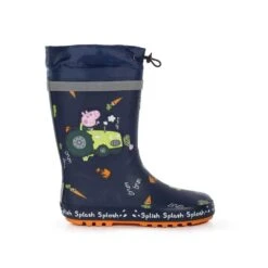 Regatta Childrens/Kids Splash Peppa Pig Wellington Boots (Navy/Orange/Green) -Hiking Shop kc9fe6a94b0a8c3a7c4588d269693778e