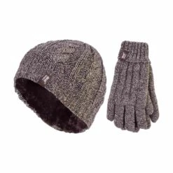 Ladies Fleece Lined Thermal Hat & Gloves Set For Winter -Hiking Shop kccad704ba7bc156ec1bf096a10cc93e7