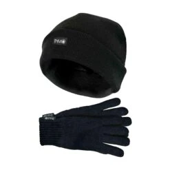 Mens Thinsulate Warm Acrylic Knitted Thermal Hat & Gloves Set For Winter