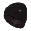 Ladies Fleece Lined Ribbed Thermal Turnover Hat For Winter