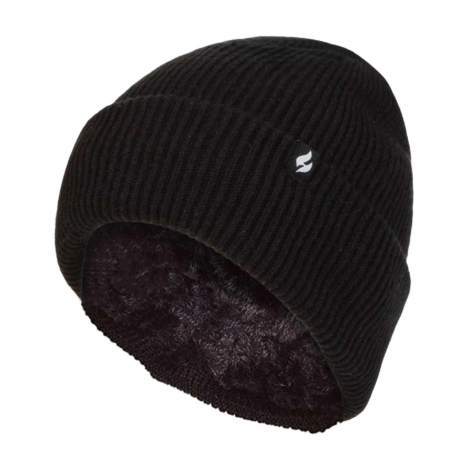 Ladies Fleece Lined Ribbed Thermal Turnover Hat For Winter 1 Ladies Fleece Lined Ribbed Thermal Turnover Hat For Winter