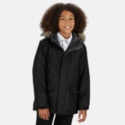 Regatta Childrens Cadet Parka Jacket (Black) -Hiking Shop kd51779b0f5f8687d5bf1956da52bebf3