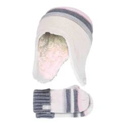 Girls Winter Warm Pom Pom Bobble Beanie Hat And Mittens Set -Hiking Shop kd7ce5bbbc7321b38bb8e0a695e03238f