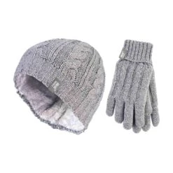 Ladies Fleece Lined Thermal Hat & Gloves Set For Winter -Hiking Shop kd9db0dc2e82a4b006e9e37c54ce31b29