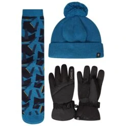 Regatta Girls Geometric Ski Gloves Set (Dark Denim)