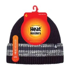 Mens Turnover Cuff Winter Knitted Striped Thermal Beanie -Hiking Shop ke694a329e3a260d0edef487673b5b994