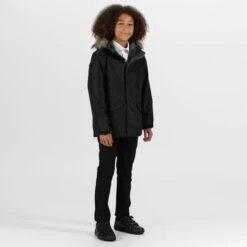 Regatta Childrens Cadet Parka Jacket (Black) -Hiking Shop keb225259e2e7cb5fc4390328898664fd