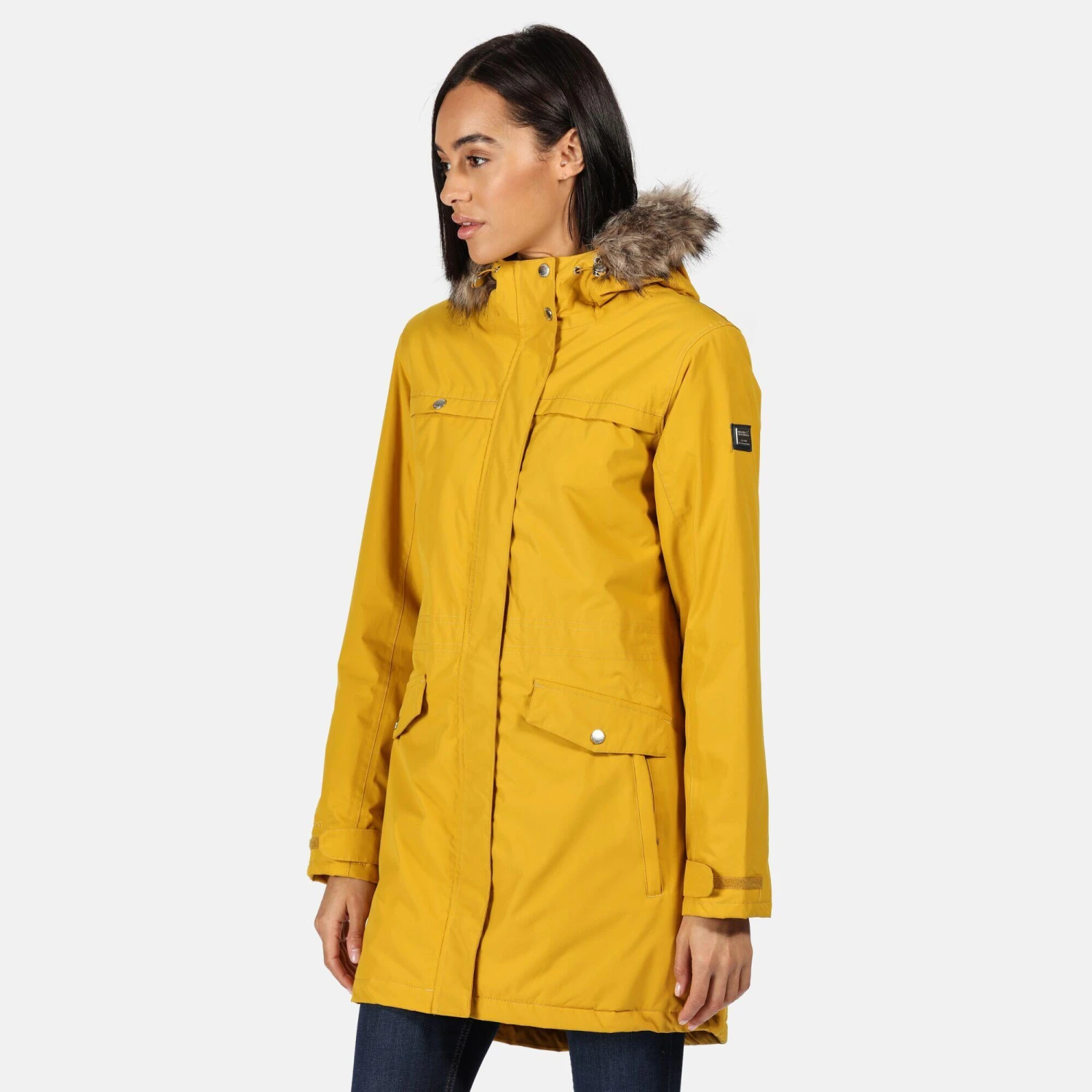 Regatta Womens/Ladies Serleena II Faux Fur Insulated Winter Parka (Mustard Seed) 4 Regatta Womens/Ladies Serleena II Faux Fur Insulated Winter Parka (Mustard Seed) - Image 4