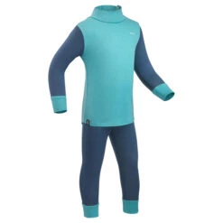 WEDZE Baby Ski Base Layer Top, Undershirt Merino Wool MERIWARM Turquoise -Hiking Shop keed6e176f8944d06252406caefb68099