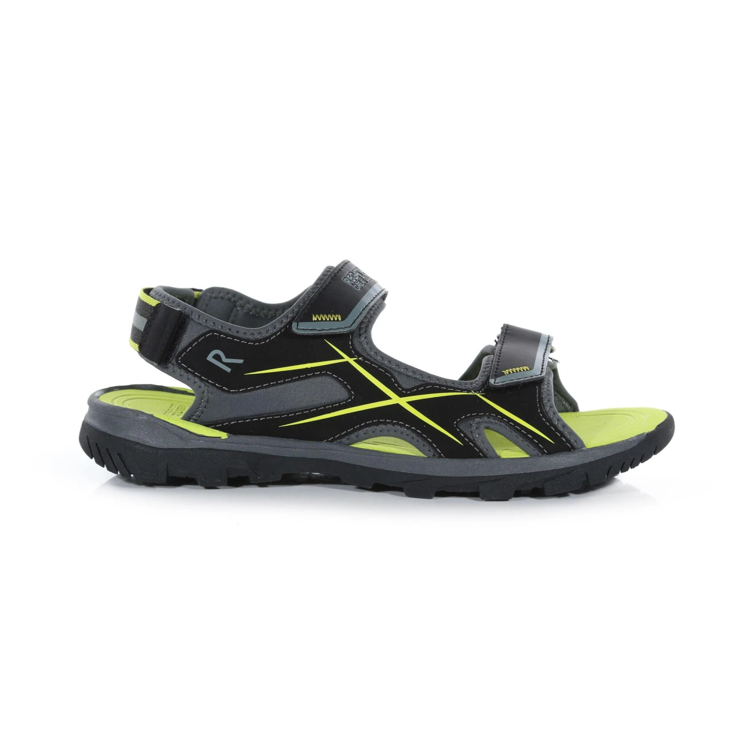 Regatta Mens Kota Drift Open Toe Sandals (Black/Bright Kiwi) 3 Regatta Mens Kota Drift Open Toe Sandals (Black/Bright Kiwi) - Image 3
