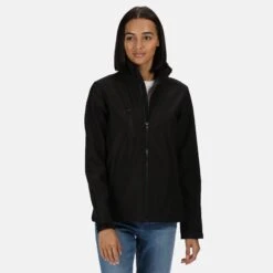 Regatta Womens/Ladies Ablaze 3 Layer Membrane Soft Shell Jacket (Black) -Hiking Shop kf30f0c35e486f4d10fe1defd6de0fc75