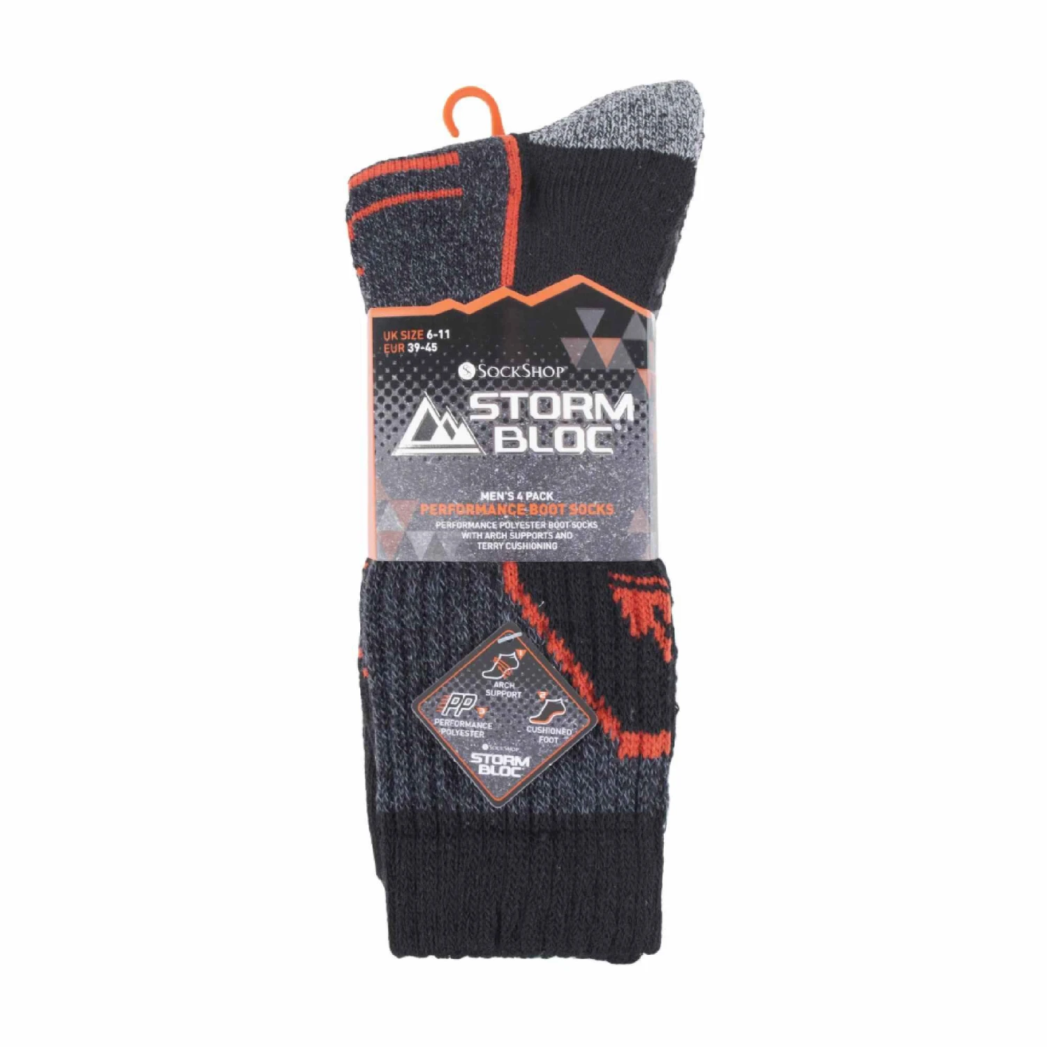 4 Pairs Mens Cushioned Anti Blister Breathable Walking Hiking Socks 2 4 Pairs Mens Cushioned Anti Blister Breathable Walking Hiking Socks - Image 2